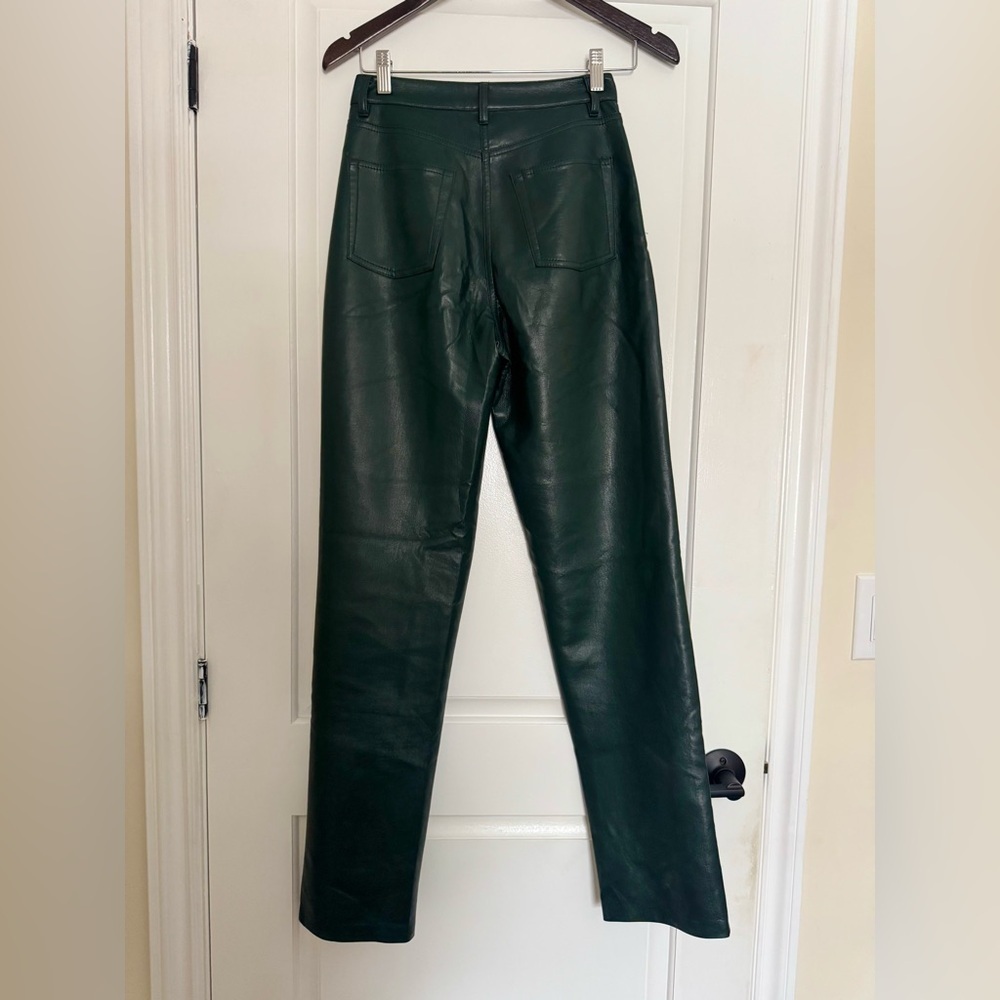 ARITZIA WILFRED Melina Faux Leather Pant, Green (US 2) - Picture 3 of 6